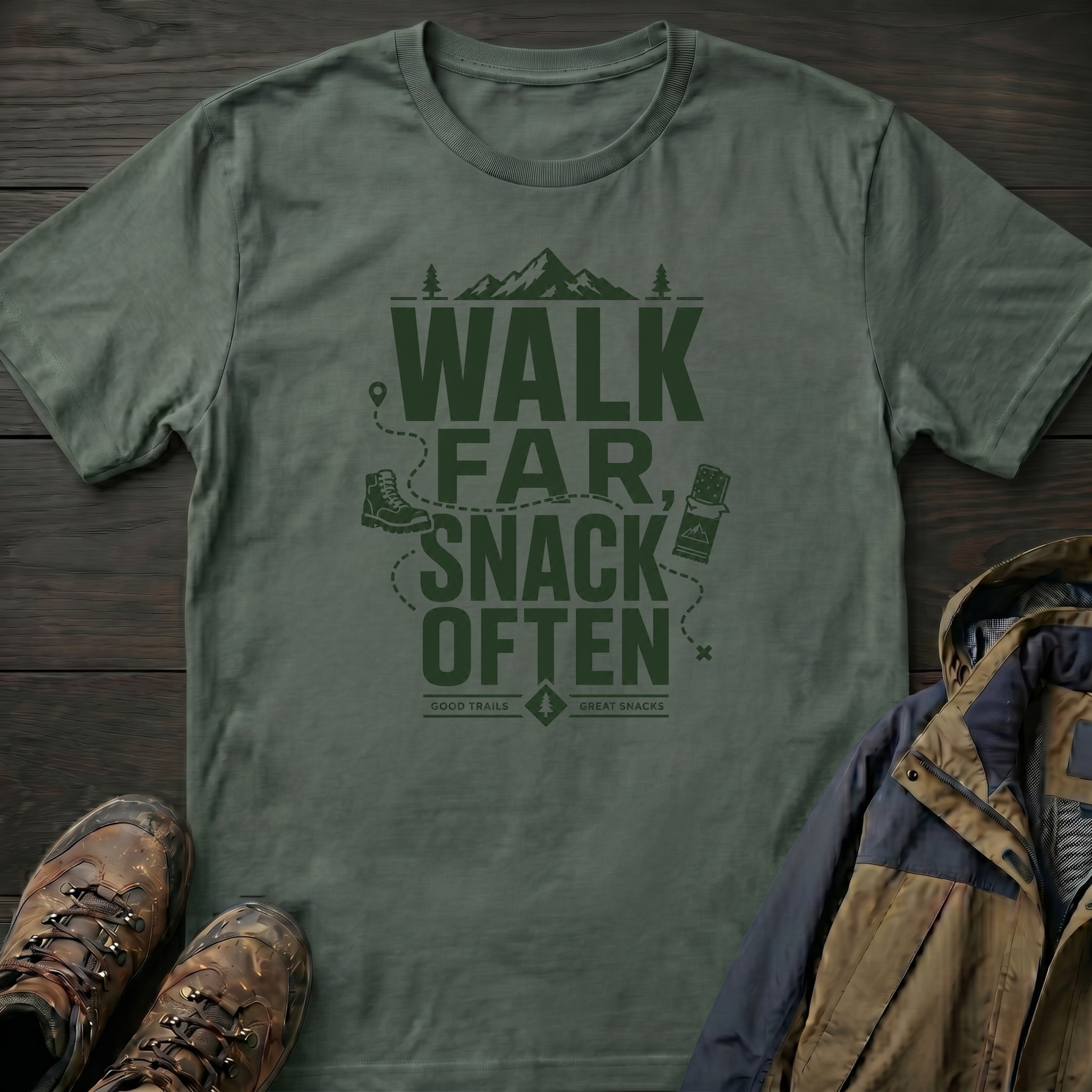 Walk Far, Snack Often 2 T-Shirt